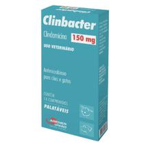 Antimicrobiano Clinbacter para Cães e Gatos com 14 Comprimidos de 150 mg Antimicrobiano Clinbacter para Cães e Gatos com 14 Comprimidos de 150 mg