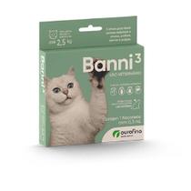 Antiparasitário Banni 3 Ourofino para Gatos até 2,5 Kg - 1 flaconete 0,3 ml - Ouro Fino