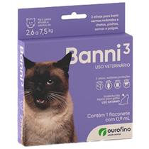 Antiparasitário Banni3 Gatos 2,6 A 7,5kg - Ourofino