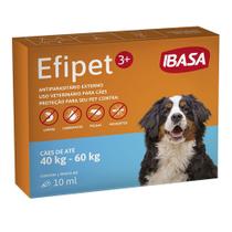 Antiparasitário Externo Ibasa Efipet para Cães de 40 Kg á 60 Kg - 1 Pipeta