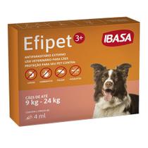 Antiparasitário Externo Ibasa Efipet para Cães de 9 Kg á 24 Kg - 1 Pipeta