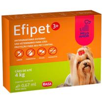Antiparasitário Ibasa Efipet 3+ para Cães até 4Kg Pipeta 0,67ml