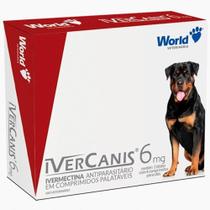 Antiparasitário Ivercanis 6mg World Vet 4 ComprimidosEmbalagem com 12 Unidades - World Pet