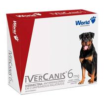 Antiparasitário World Ivercanis 6mg para Cães de 30kg - Contém 1 blister com 4 comprimidos
