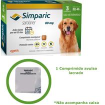 Antipulga e Carrapato Simparic 80mg (20,1 - 40kg) - 1 Comprimidos Avulso