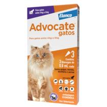 Antipulgas Advocate Gatos 4 a 8 Kg Elanco 3 Pipetas 0,8ml Antipulgas Advocate Gatos 4 a 8 Kg Elanco 3 Pipetas 0,8ml