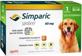 Antipulgas, Carrapatos e Sarnas Simparic para Cães de 20,1 a 40 kg 1 Comprimido