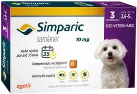 Antipulgas, Carrapatos e Sarnas Simparic para Cães de 2,6 a 5 kg 3 Comprimidos Antipulgas, Carrapatos e Sarnas Simparic para Cães de 2,6 a 5 kg 3 Comprimidos