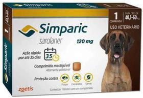 Antipulgas, Carrapatos e Sarnas Simparic para Cães de 40,1 a 60 kg 1 Comprimido Antipulgas, Carrapatos e Sarnas Simparic para Cães de 40,1 a 60 kg 1 Comprimido