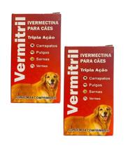 Antipulgas, Carrapatos e Sarnas - Tripla Ação contra parasitas - 8 Comprimidos para Cães de até 15kg