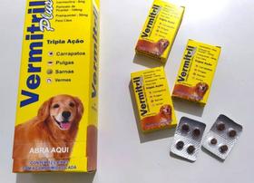 Antipulgas, Carrapatos e Sarnas - Tripla Ação Plus contra parasitas - 12 Comp para Cães de 30kg