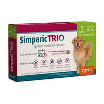 Antipulgas, Carrapatos e Vermes Simparic Trio para Cães de 20,1 a 40 kg 1 Comprimido
