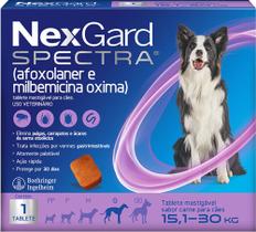 Antipulgas, Carrapatos e Vermífugo NexGard Spectra para Cães de 15,1 a 30 Kg - 1 Tablete