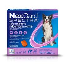 Antipulgas, Carrapatos e Vermifugo NexGard Spectra para Cães de 15,1 a 30kg - 1 Tablete