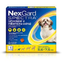 Antipulgas, Carrapatos e Vermífugo NexGard Spectra para Cães de 3,6 a 7,5 Kg - 1 Unidade