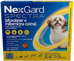 Antipulgas, Carrapatos e Vermífugo NexGard Spectra para Cães de 3,6 a 7,5 kg 3 Tablete