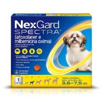 Antipulgas, Carrapatos e Vermifugo NexGard Spectra para Cães de 3,6 a 7,5kg - 1 Tablete
