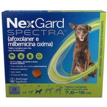 Antipulgas, Carrapatos e Vermifugo NexGard Spectra para Cães de 7,6 a 15 Kg - 3 tabletes Antipulgas, Carrapatos e Vermifugo NexGard Spectra para Cães de 7,6 a 15 Kg - 3 tabletes