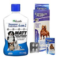 Antipulgas e Anticarrapatos 48 Comprimidos Plus para Cachorros Grandes de até 30kg + Shampoo e Condicionador Matt 6 em 1 Pet