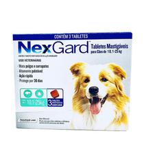 Antipulgas e Carrapaticida NexGard Cães 10,1 a 25kg Boerhinger 3 Tabletes