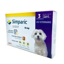 Antipulgas e Carrapaticida Simparic Zoetis 10mg Cães de 2,6 a 5kg 3 Comprimidos