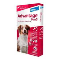 Antipulgas e Carrapatos Advantage Max3 - Para Cães de 10 a 25kg 2,5ml