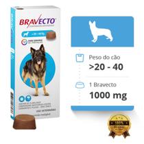 Antipulgas e Carrapatos Bravecto MSD para Cães de 20 a 40 Kg - MSD SAÚDE ANIMAL