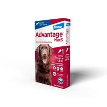 Antipulgas e carrapatos elanco advantage max3 1,0 ml para cães de 4 até 10 kg 3 bisnagas