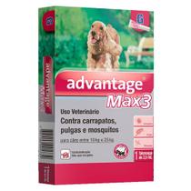 Antipulgas e Carrapatos Elanco Advantage MAX3 para Cães de 10 a 25 Kg - 3 Bisnagas