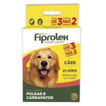 Antipulgas e Carrapatos Fiprolex Ceva Cães 21 a 40 Kg - 3 un