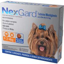 Antipulgas e Carrapatos NexGard 11,3 mg para Cães de 2 a 4 Kg - 3 tabletes