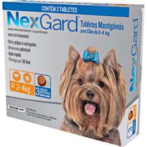 Antipulgas e Carrapatos Nexgard 11,3mg Cães 2 a 4 Kg - c/ 3 Tabletes
