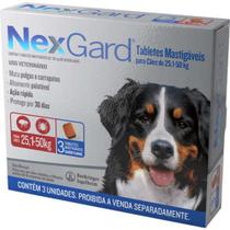 Antipulgas e Carrapatos NexGard 136 mg para Cães de 25,1 a 50 Kg