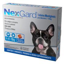 Antipulgas e Carrapatos NexGard 28,3 mg para Cães de 4,1 a 10 Kg - 3 Tabletes