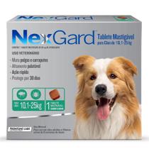 Antipulgas e Carrapatos NexGard 68,0 mg para Cães de 10,1 a 25kg