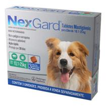 Antipulgas e Carrapatos NexGard 68mg Para Cães de 10,1 a 25kg 3 Tabletes