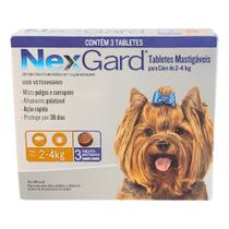 Antipulgas e carrapatos nexgard p/ cães 2 á 4 kg original 3 tabletes mástigavel Antipulgas e carrapatos nexgard p/ cães 2 á 4 kg original 3 tabletes mástigavel