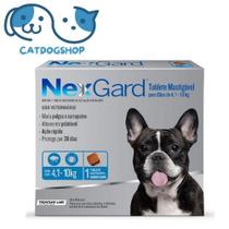 Antipulgas e Carrapatos NexGard p/ Cães de 4,1 a 10kg - 3UN Tabletes Mastigáveis