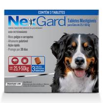 Antipulgas e Carrapatos NexGard para Cães Acima de 25 kg com 3 Tabletes