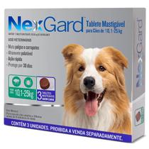 Antipulgas E Carrapatos Nexgard Para Caes De 10,1 a 25 Kg Com 03 Tabletes