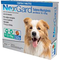 Antipulgas e Carrapatos Nexgard para Cães de 10,1 a 25Kg 3 comprimidos