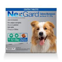 Antipulgas e Carrapatos NexGard para Cães de 10,1 a 25kg - 3 Unidades