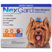 Antipulgas e Carrapatos NexGard para Cães de 2 a 4 Kg cx 3 comp