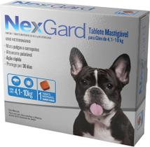 Antipulgas e Carrapatos NexGard para Cães de 4,1 a 10 kg 1 Tablete