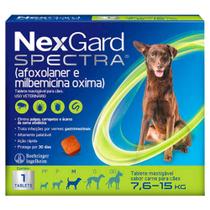 Antipulgas e Carrapatos NexGard Spectra Cães 7,6kg 15kg Cx 3 Tabletes