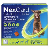 Antipulgas e Carrapatos NexGard Spectra para Cães de 7,6 a 15 Kg - 1 Tablete