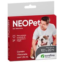 Antipulgas e Carrapatos Ourofino Neopet 1,34 mL - Cães de 10,1 até 20 Kg - Ouro Fino Pet