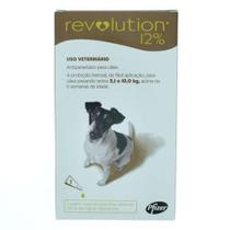 Antipulgas e Carrapatos Revolution 12% 0,50 ml - Cães 5,1 a 10 Kg - Caixa com 1 - Zoetis