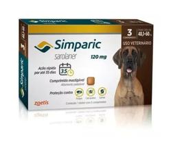 Antipulgas e Carrapatos Simparic 120mg cães 40,1 à 60kg c/3 Comprimidos