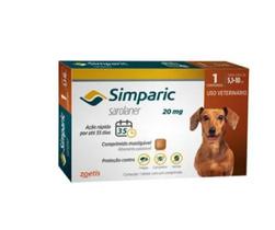 Antipulgas e Carrapatos Simparic 20 mg para Cães de 5,1 - 10 Kg